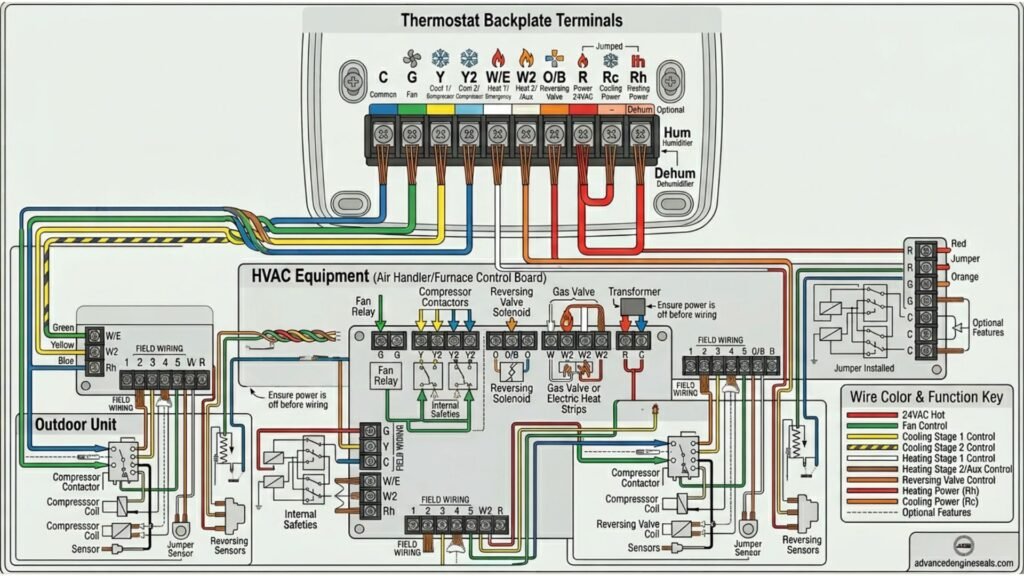 Thermostat Wiring of HVAC