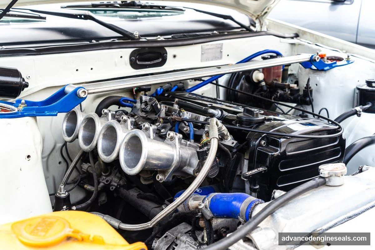 exhaust manifold gasket leak close-up overview