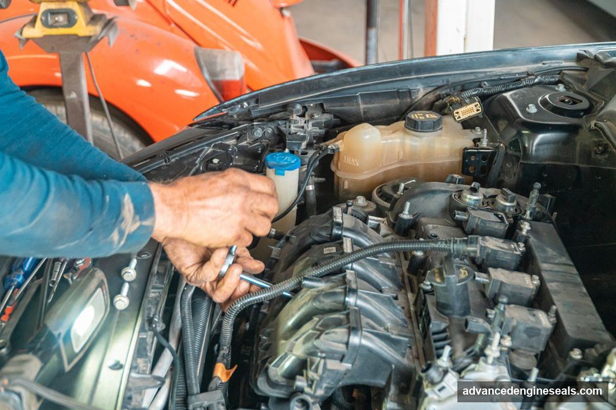 Torque tightening during front crankshaft seal leak repair